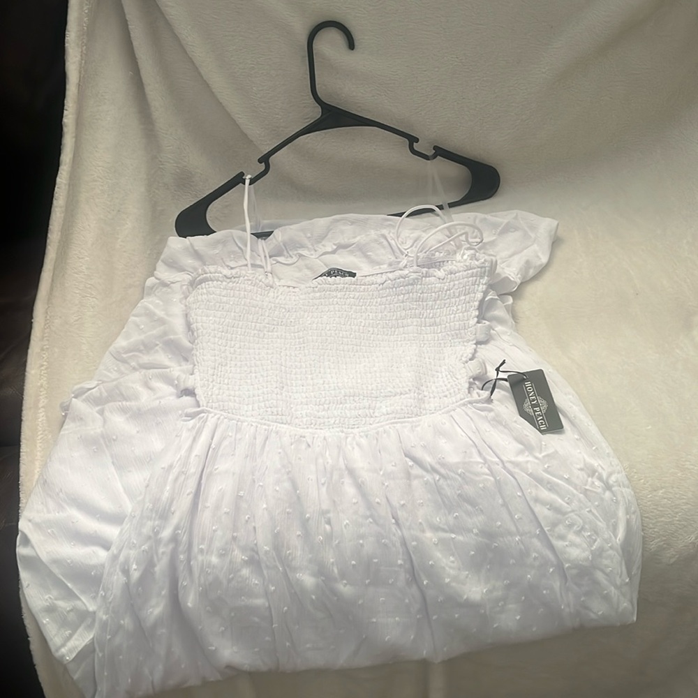 Ruffle Trim Spaghetti Dress Medium